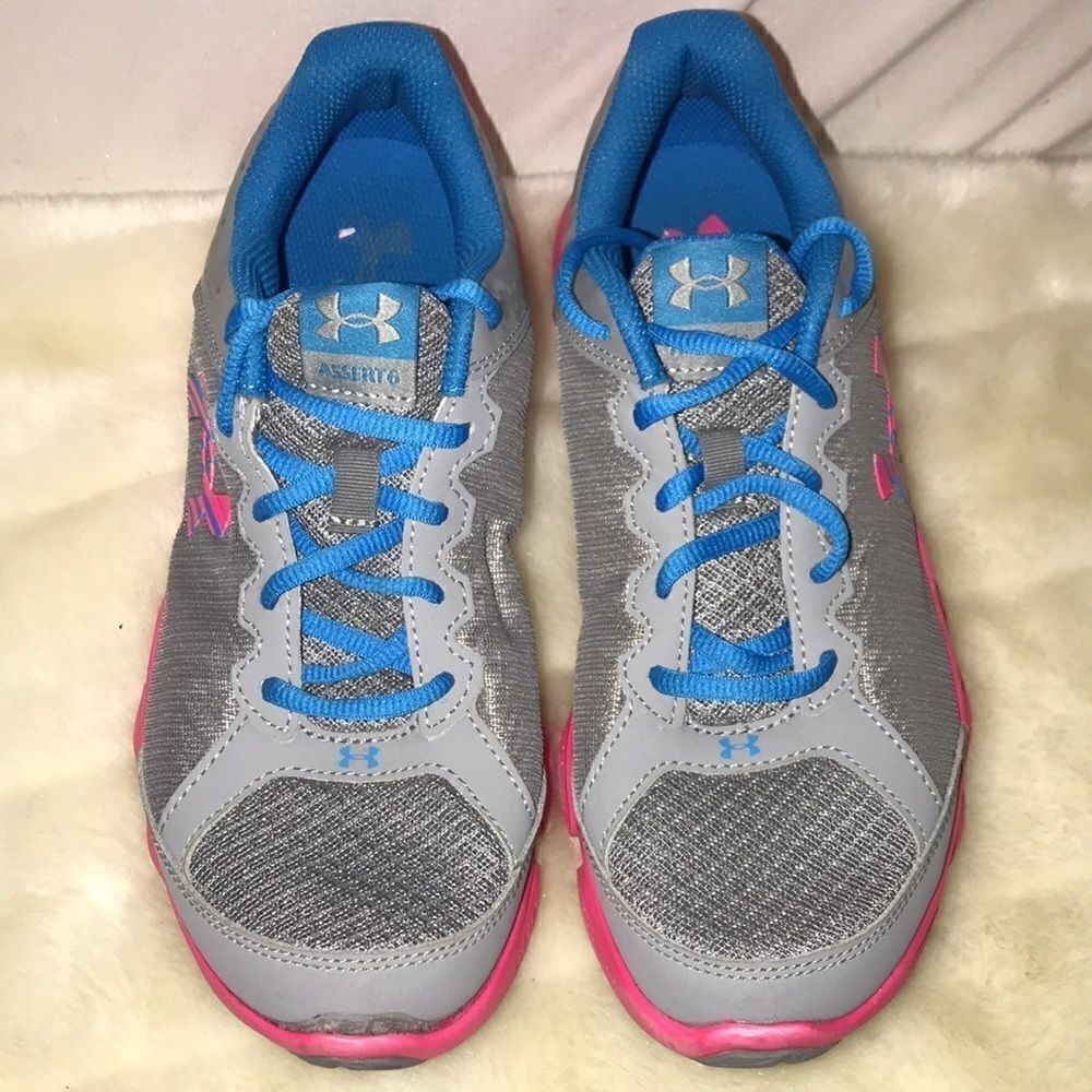 ‎Under Armour 035 Flight Kid's Shoes Blue/Gray/Pink Size 6.5Y